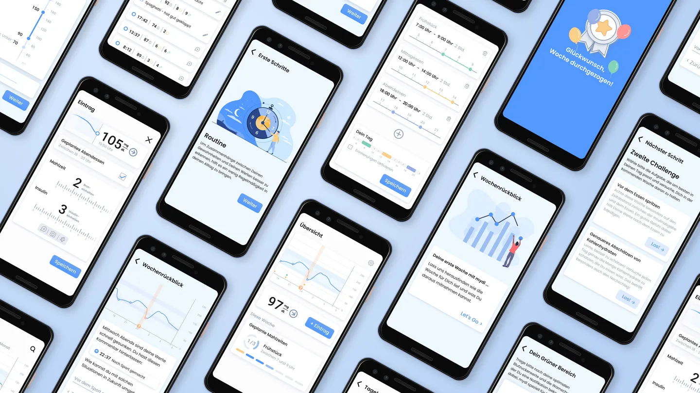 Viele Ansichten der App